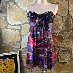 BCBG Max Azria silk strapless mini dress ✨